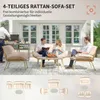 Gartenmöbel Set 4-teilig Polyrattan Lounge-Set mit Produktbild-Vorschau 4
