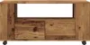 A wooden TV stand with two drawers and an open shelf, shown from the front on a white background. Podgląd zdjęcia produktu