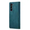 A teal flip cover case for a smartphone is shown against a white background. Produktbild-Vorschau