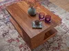 FineBuy Couchtisch Massivholz 90 cm Wohnzimmertisch braun Produktbild-Vorschau 3