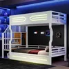 Merax Etagenbett Eisenbett 90x200cm mit LED und Treppe Produktbild-Vorschau 2