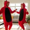 Onesie Kigurumi Pigiama Rosso Dinosauro Travestimento Anteprima dell’immagine prodotto 6