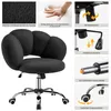 A collage of images showcasing a black office chair and its features. Produktbild-Vorschau