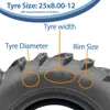 25x10.00-12 & 25x8.00-12 ATV- und Quad-Reifen, 6-lagig, Produktbild-Vorschau 5
