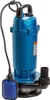 A blue submersible pump with a black float switch and hose adapter is shown against a white background. Podgląd zdjęcia produktu
