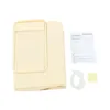 A folded yellow bathtub with instructions and a white plastic ring. Podgląd zdjęcia produktu