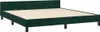 A dark green velvet bed frame with a wooden slatted base and black legs, shown against a white background. Náhľad obrázku produktu