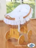 MY SWEET BABY Spädbarnssäng Naturfaser Weiß mit Holzrahmen Produktbild-Vorschau 2