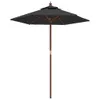 vidaXL Sonnenschirm mit Holzmast Schwarz 196x231 cm Produktbild-Vorschau 1