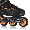 A close-up view of an inline skate, focusing on the wheel and frame assembly. Podgląd zdjęcia produktu