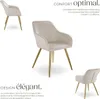Chaise MARILYN Effet velours style scandinave - taupe/or, Voir les images du produit 3