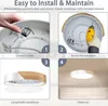 Collage showing the four steps to install a ceiling light fixture. Voir les images du produit
