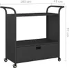 vidaXL Barový vozík se zásuvkou černý 100x45x97 cm Poly Náhled obrázku produktu 7
