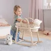 Howa drevená kolíska pre bábiky s odnímateľným košíkom na Náhľad obrázku produktu 8