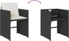 vidaXL 15-tlg. Garten-Essgruppe mit Kissen Schwarz Poly Produktbild-Vorschau 7