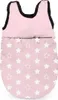 A pink baby sleeping bag with white stars and a black trim. Náhled obrázku produktu