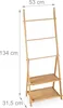 Relaxdays Handtuchleiter Bambus, 3 Stangen, 2 Ablagen, HBT: Produktbild-Vorschau 4