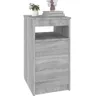 A gray wooden sideboard with drawers and an open shelf, displayed against a white background. Anteprima dell’immagine prodotto