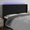 vidaXL LED Kopfteil Schwarz 183x16x118/128 cm Samt Produktbild-Vorschau 2