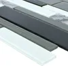 Mosaikfliesen Glas Naturstein Kalamos Schwarz Weiss Produktbild-Vorschau 1