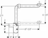 Technical drawing of a plumbing fixture with dimensions. Podgląd zdjęcia produktu