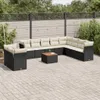 11-tlg. Garten-Sofagarnitur mit Kissen Schwarz Poly Rattan Produktbild-Vorschau 1
