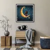 Gerahmtes Poster - Schwarzer Rahmen - Kinder Mädchen Mond - Produktbild-Vorschau 7