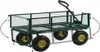 A green and yellow garden cart with black wheels is shown from a slightly elevated side angle against a white background. Produktbild-Vorschau