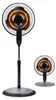 A black and gray electric fan heater with an orange glowing heating element is shown against a white background. A smaller version of the same product is visible in the background. Produktbild-Vorschau