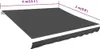 A dark gray awning is shown with dimensions indicated. Produktbild-Vorschau