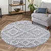 Teppich Hochflor Wohnzimmer - 200 cm Rund - Landhaus Ethno Produktbild-Vorschau 1