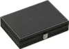 A black backgammon case with white stitching and a silver clasp. Podgląd zdjęcia produktu
