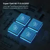 Four glowing blue computer chips on a dark background, representing powerful processing. Podgląd zdjęcia produktu