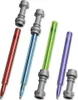 A collection of five lightsaber-themed gel pens arranged diagonally on a white background. Náhľad obrázku produktu