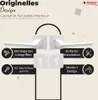 A marketing image showcasing white door handles with various features highlighted by icons and text. Produktbild-Vorschau