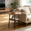 KOMFOTTEU Couchtisch rund, Ø39 cm Wohnzimmertisch klein mit Produktbild-Vorschau 3