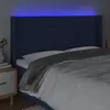 vidaXL LED Kopfteil Blau 183x16x118/128 cm Stoff -  Kopf- & Produktbild-Vorschau 5