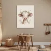 Wanddeko 50x70 cm - Kinder Bohemian - Kuh - Boho, Produktbild-Vorschau 2