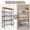 Schoenenrek, smal, metalen, 4 niveaus, stapelbaar, zwart, Productafbeelding-voorbeeld 6