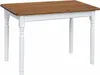 A rectangular table with a brown wooden top and white legs, shown against a white background. Anteprima dell’immagine prodotto