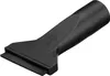 A black vacuum cleaner attachment with a flat, wide nozzle and an arrow indicating direction. Produktbild-Vorschau