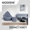 Sedací vak XXXL + podnožka sivá do interiéru na terasu Náhľad obrázku produktu 6