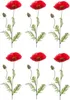 6er Set künstliche Mohnblumen mit 1 Blüte rot H. 70cm Produktbild-Vorschau 1