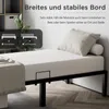 A bed frame with a mattress and pillows in a room setting. Voir les images du produit