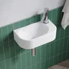 AQUALAVOS Waschbecken Handwaschbecken weiß eckig oval klein Produktbild-Vorschau 4