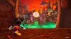Mickey Mouse is in the foreground, facing away from the viewer, holding a paintbrush. He is looking at a colorful, spooky-themed scene in the background, which appears to be a game environment. Produktbild-Vorschau