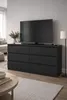 Černá komoda se zásuvkami, 140 cm, 6 zásuvek, vhodná do Náhled obrázku produktu 5
