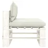 vidaXL Garten-Paletten-Mittelsofa mit Kissen in Beige Holz Produktbild-Vorschau 2