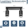 ZMH LED Deckenstrahler 2 Flammig Schwarz GU10 Schwenkbar Produktbild-Vorschau 5