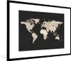 MuchoWow® Gerahmtes Poster Weltkarte - Beige - Schwarz Produktbild-Vorschau 1